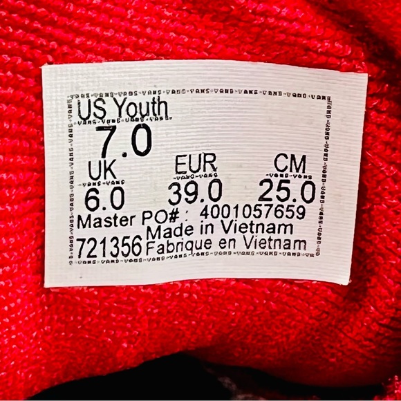 ***SOLD***Vans Old Skool Red Canvas Check Side Wall Lace Up Low Top Unisex Big B - Picture 14 of 15